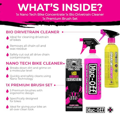 Muc-Off Nano Tech Bike Cleaner 1L | Biodegradable Formula, Safe on Carbon Fibre and All Surfaces | Breaks Down Dirt on a Molecular Level - size: 13.32 Fl Oz (Pack of 4)