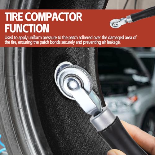 Hovom 2PCS Tire Repair Tools, Tire Compaction Roller & Inner Liner Scraper Tool Kit, Tires Patch Roller, Car Tires Patch Tool Kit for SUV Truck Motorcycle Bike, Universal Car Accessories
