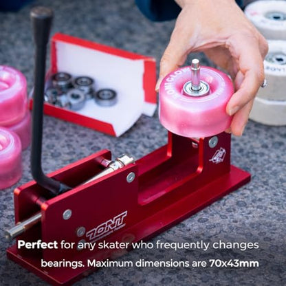 BONT Skates - Aluminum Bearing Press - Roller Skate Derby Speed Skateboard Wheel - Fits 7mm & 8mm Bearings - color: Red