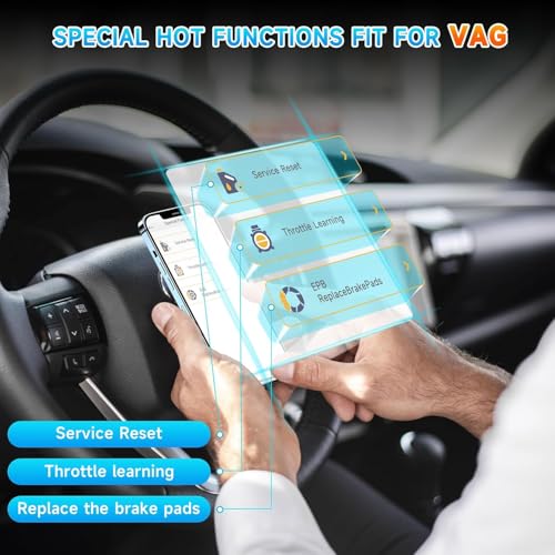 ANCEL BD500 Bluetooth Diagnostic Scan Tool for VW Audi Seat Skoda Diagnosis, Full Systems Volkswagen OBD2 Scanner Vag Car Code Reader with Battery Check EPB Reset for iPhone, iPad & Android - color: red