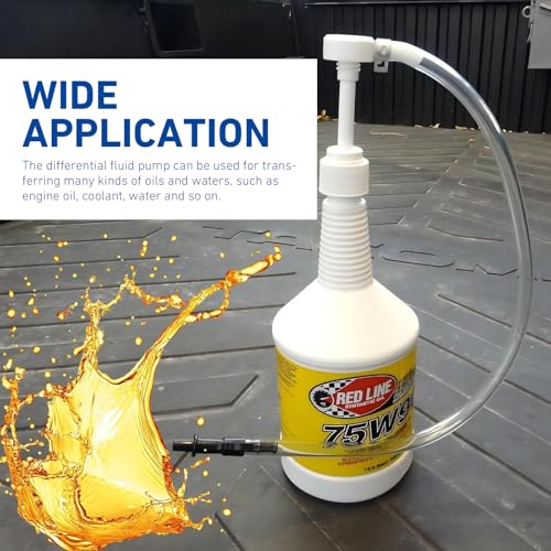 1 Set Car Transmission Fluid Pump Kit, Durable Manual Oil Transfer Evacuator with 3/8" Swivel & 8mm 10mm Adapters, 8cc Per Stroke Fluid Change Tool, Universal for Cars SUVs Trucks (White)