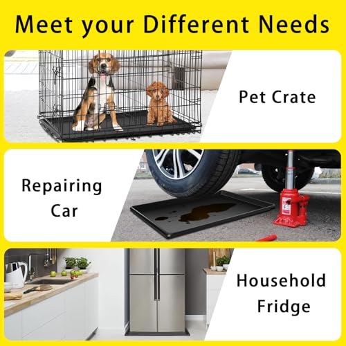 3 Pcs Extra Large Oil Drip Pan, 35.4×24×1.6Inches Oil Drain Pan for Under Car,Plastic Oil Drip Tray for Garage, Fridges, Washing Machines, Cat Litter Box,Keeps Floors Safe & Clean - size: 3 Pack