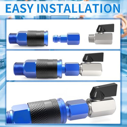 ChillWaves Aluminum Automotive T-Style Air Plug, 1/4" NPT Female Pneumatic Plugs, Air Compressor Accessories Fittings(10-PACK) - size: 1/4" FNPT, style: PACK OF 10