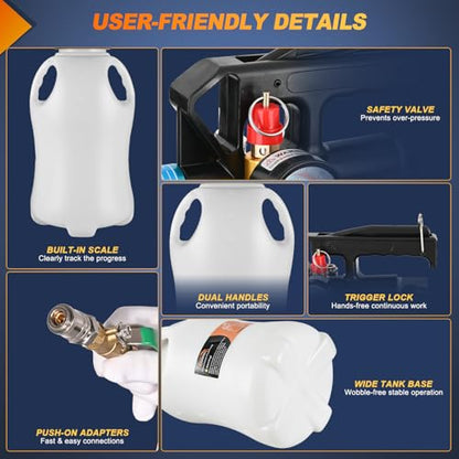 GOOACC Transmission Fluid Pump Kit 10L Automotive Pneumatic Oil Fluid Extractor ATF Refill Dispenser Transfer Pump with 15 ATF Filler Adapters 2.6 Gal 2 Way Vacuum Fluid Evacuator Oil Change Tool Set - size: 10L