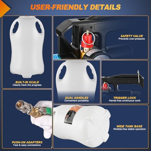 GOOACC Transmission Fluid Pump Kit 10L Automotive Pneumatic Oil Fluid Extractor ATF Refill Dispenser Transfer Pump with 15 ATF Filler Adapters 2.6 Gal 2 Way Vacuum Fluid Evacuator Oil Change Tool Set - size: 10L