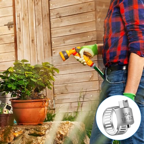 20 Pack Stainless Steel Hose Clamp Adjustable 7/8'' - 1-1/4'' (18-32mm) Worm Gear Hose Clamp,Our Hose Clamps Are Used For Home, Garden and Automotive Hose Connections - size: 20 pcs (7/8'' - 1-1/4'')