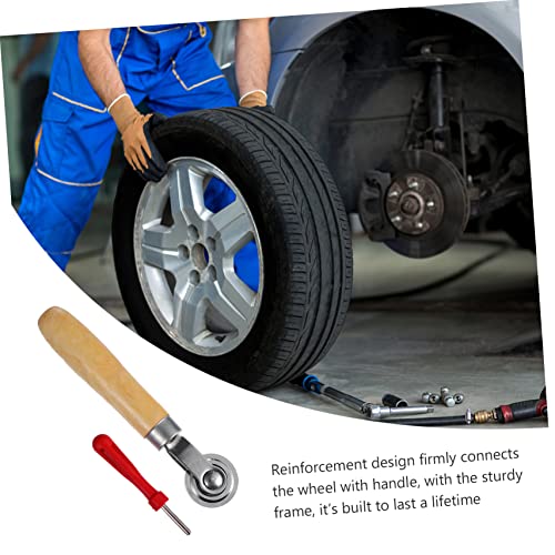 Zerodeko 2Pcs Tire Patch Roller Set with Handle Durable Tire Repair Tools for Cars Bikes Motorcycles Ergonomic Design for Efficient Patching and Valve Core Removal