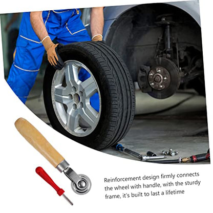 Zerodeko 2Pcs Tire Patch Roller Set with Handle Durable Tire Repair Tools for Cars Bikes Motorcycles Ergonomic Design for Efficient Patching and Valve Core Removal