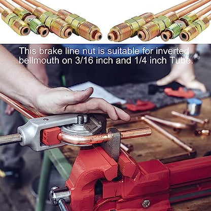 Tnisesm 1/4" Brake Line Tubing Kit, Upgrade Flexible Copper-Coat Brake Line Tubing Roll for hydraulic brakes Fuel Transmission System - style: 1/4" no Fittings