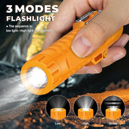 Lafagiet Electric Lighter, USB C Rechargeable, with LED Battery Display, Flashlight, 360° Flexible extendable Arc Lighters for Candle, Camping, Outdoor Adventure - color: Lf51-orange