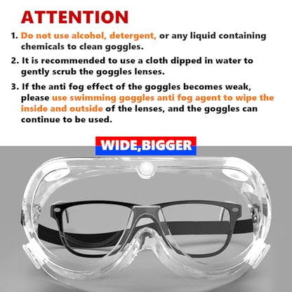 Super More Anti-Fog Protective Safety Goggles Clear Lens Wide-Vision - color: Transparent-4