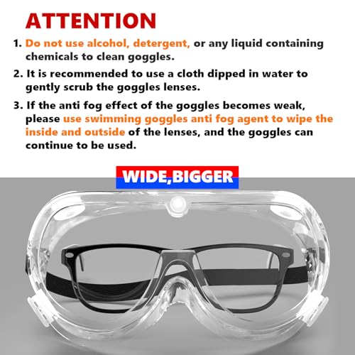 Super More Anti-Fog Protective Safety Goggles Clear Lens Wide-Vision - color: Transparent-3