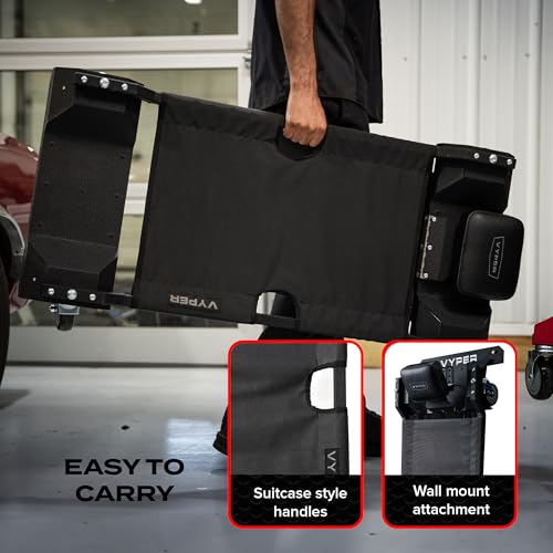 Vyper Lay-Down Automotive Creeper - 46", 400 lb Capacity | Heavy Duty Mechanics Creeper with Puncture Proof Fabric and Adjustable Headrest, Comfortable, Made in USA