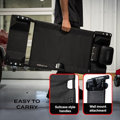 Vyper Lay-Down Automotive Creeper - 46", 400 lb Capacity | Heavy Duty Mechanics Creeper with Puncture Proof Fabric and Adjustable Headrest, Comfortable, Made in USA