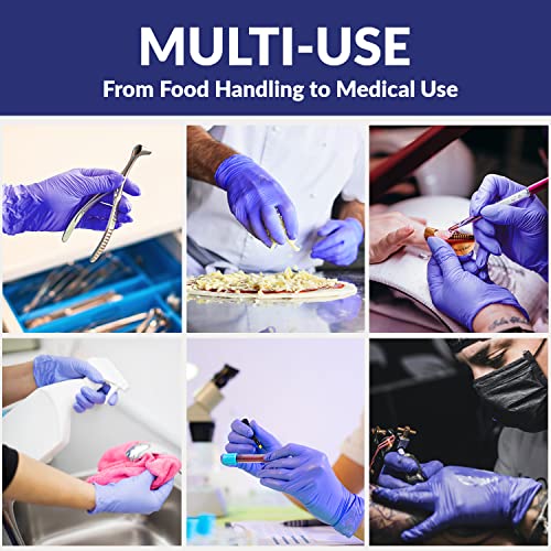 Klex Nitrile Exam Gloves - Medical Grade, Powder Free, Rubber Latex Free, Food Safe, Lavender - size: Large