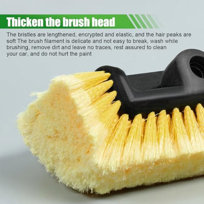 ZIMISI 59" Car Wash Brush with Long Handle, No Scratch Soft Bristle Cleaning Brush, Extendable Windshield Cleaner Tool, Car Cleaning Kit for Boat, RV, Truck, House Siding, Solar Panel (Yellow) - color: Yellow