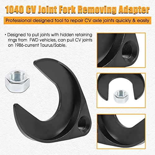 12020 Front Wheel Drive Axle Puller/Fork & Shim Tool + CV Axle Removal Tool / 1040 CV Joint Fork Removing Adapter, Use to Break Half Shafts Loose from Transaxle, Fix Damaged CV Joints
