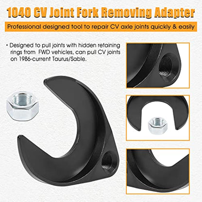 12020 Front Wheel Drive Axle Puller/Fork & Shim Tool + CV Axle Removal Tool / 1040 CV Joint Fork Removing Adapter, Use to Break Half Shafts Loose from Transaxle, Fix Damaged CV Joints