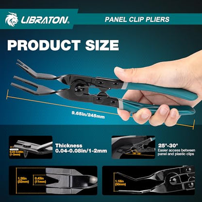 LIBRATON Panel Clip Pliers, Automotive Car Trim Removal Tool | Upholstery Interior Clip Removal Tool, Auto Door Panel Rivet Removal Automotive Fastener Push Pin Pry Pliers, Dashboard Tool