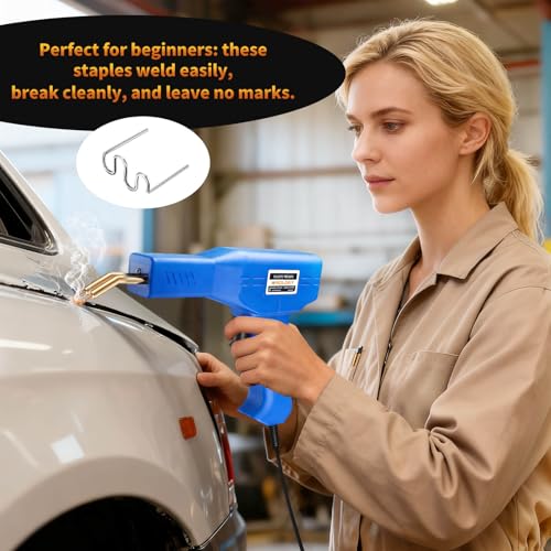 Plastic Welder, 1200PCS Staples, Plastic Welding Kit, Must Have for DIYers, Instant On/Off, Welder Kit, Bumper Repair, Portable Toolbox (Blue)