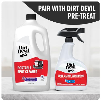 Dirt Devil Pet Portable Spot Cleaner Solution, 64 oz., Fresh Blossom Scent, Upholstery and Carpet Shampoo Solution, Eliminates Pet Messes and Odors, Pair with Dirt Devil Portable Spot Cleaners - style: 64 fl oz (Pack of 1)