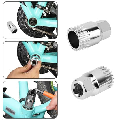 Oumers Bike Crank Extractor/Arm Remover and Bottom Bracket Remover with 16mm Spanner/Wrench. Professional Bicycle Repair Tool Kit - color: Black