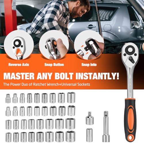 248-Piece Tool Set - General Household Hand Tool Kit with Plastic Toolbox Storage Case for Men, Home Repair, DIY Projects - color: Orange