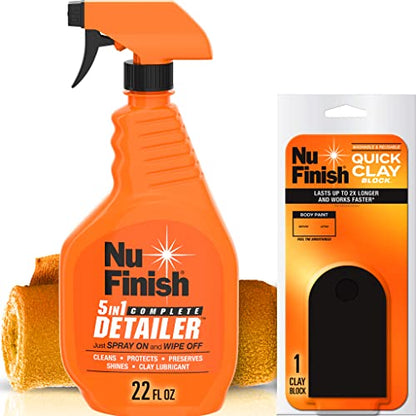 Nu Finish Quick Clay Car Kit with Clay Block, Detailer and Cloth (3 Items) - style: Quick Clay Car Kit