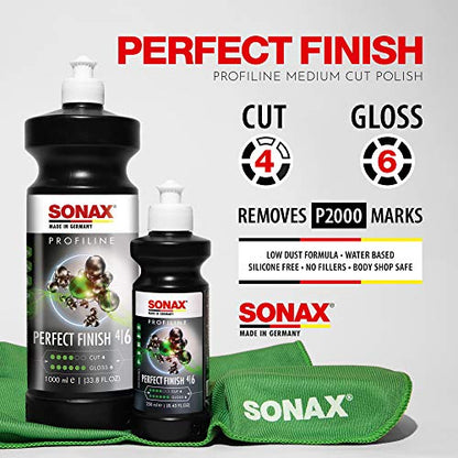 SONAX Perfect Finish 1L | Scratch and Swirl Remover Polish | Machine Polish | Paint Correction Polish | High Gloss | Black Paint Polish | No Fillers Paint Correction | 33.8 Oz - size: 33.8 fl. oz.