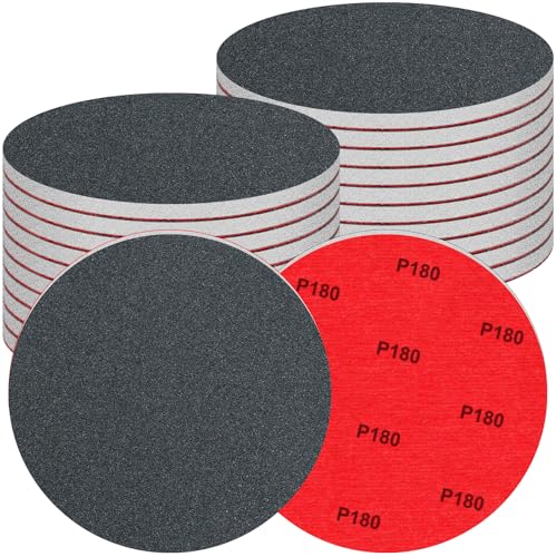 20 Pcs 6 Inch Sanding Sponge Disc Set, 180 Grit Hook and Loop Foam Sanding Pads, Washable Reusable Sandpaper Assortment for Random Orbital Sander, Wood, Metal, Auto, Wet Dry Finishing - color: 180 Grit, size: 6 Inch