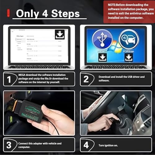 OBD2 Adapter USB ELM327 Scanner with FT232RL 18F25K80 V1.4 Original Chip | Fit for Ducati Motorcycle OBDII Diagnostic Scan Tool for Ford Mazda Toyota Fiat,Work with Windows 7/8/10/XP System - style: ELM327 USB