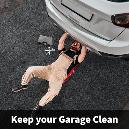 MABOZOO Garage Floor Mat 8.8 x22 Ft, Extra Large Garage Carpet Rug, Reusable Absorbent Oil Spill Mat, Washable Parking Flooring Rug for Under Car, Protects from Spills, Drips and Stains - size: 8'10''x22'