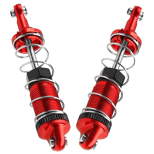 Full Metal Shock Absorber Damper Compatible with MN Model MN128 MN86 MN86K MN86KS G500 1/12 RC Crawler Car (Red) - color: Red