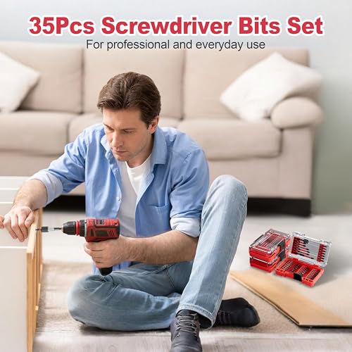35Pcs Screwdriver Bits Set S2 Steel Screwdriver Impact Kit | With a Storage Case, Used for Power Screwdrivers and Electric Drill Drivers - style: 35Pcs Screwdriver Bits Set