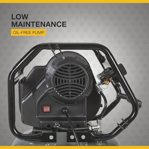 Klutch 29-Gallon Air Compressor, 2.5 HP, 120V, 175 PSI, 5.1 CFM at 90 PSI | Oil-free vertical design, Quick recovery, Nailing and painting use, Large wheels, Maintenance-friendly tank drain - size: 29 Gallon