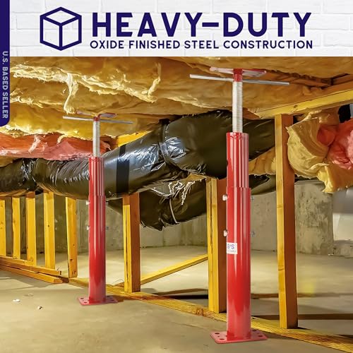 BISupply Basement Floor Jack 19” - 36” Adjustable Support Beam House Jack Post - Floor Lifting Joist Beam Brace for Cellar Ceiling 9700 lbs Max Capacity Screw Pole Jack - size: 36 inch