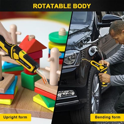 Cordless Plastic Welder Kit, Portable Hot Stapler Welding Gun | Convertible angle hot stapler design, lightweight and portable, perfect for car bumper and daily plastic crack repair work.