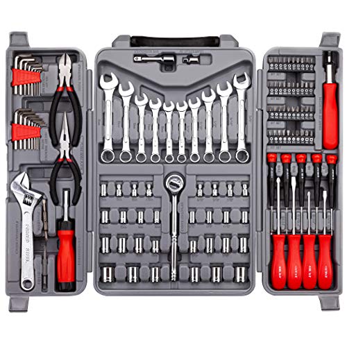 CARTMAN 123-Piece Socket Wrench Tool Set, Auto And Home Repair Kit Case Box | Versatile socket wrench and tool assortment for auto repairs, garage work, DIY projects, home fixes, and general maintenance. - style: 123 PC