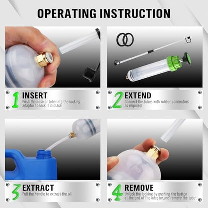 SWANLAKE 200cc Fluid Extractor, Extraction&Fill Pump,Fluid Syringe Pump Manual Suction Vacuum Fuel Car Transfer - size: 200ML