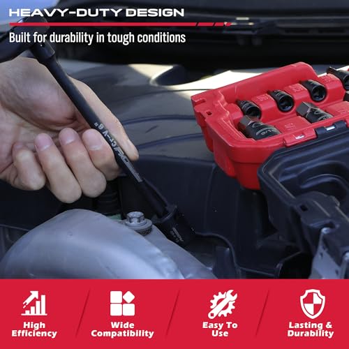 73-Piece Hex Torx Bit Impact Socket-Set, Master Impact Socket Set, SAE Metric Deep Shallow Sockets Torx Bit Sockets Includes Ratchet Handle, Adapters, Impact Universal Joint, Extension Bars - style: 73-Piece Master Impact Set