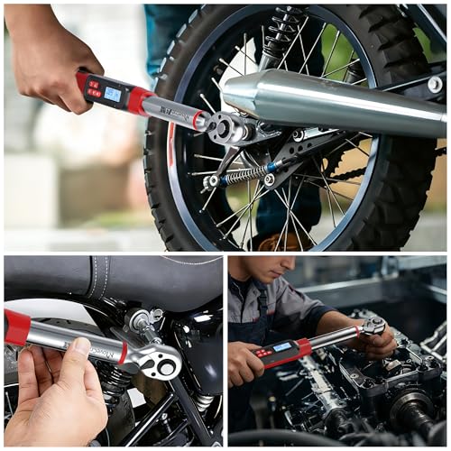 3/8" Digital Angle Torque Wrench, 5-99.6 Ft.lb, ±2% Accuracy, 8pcs | Electronic Torque Wrench with 0.1° Angle Mode, LED Display, Buzzer Alerts for Automotive, Motorcycle & Engine Repair - size: Angle 3/8" 6.8-135N.m/5-99.6Ft.lb