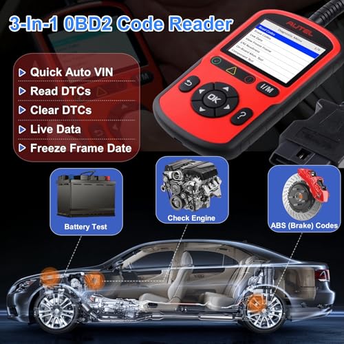 Autel AL549 OBD2 Scanner Code Reader with ABS Diagnostic & Battery Test, Enhanced Check and Reset Engine Fault Code, Live Data, Freeze Frame, CAN Car Diagnostic Scan Tool for All OBDII Car After 1996