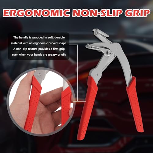 Car Clip Pliers,2026 New Spring-Loaded Auto Fastener Clip Removal Pliers with Precision Jaws for Door Panel/Dashboard,Stainless Steel Clips Removal Plier with Anti-Slip Grip