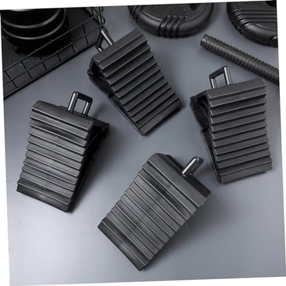 Heavy Duty Wheel Chock Set of 4 Anti-Slip Tire Stabilizers for Trucks and Trailers Sturdy Wheel Blocks for Vehicle Safety