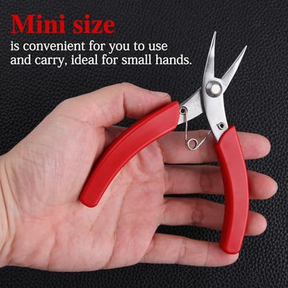 SPEEDWOX 4.5 Inch Mini Long-Nose Pliers for Jewelry Making Tweezer Nose Pliers Mini Needle Noses Plier with Smooth Jaws Chain Nose Plier Jewellery Making Tool - size: 4.5" Chain Nose