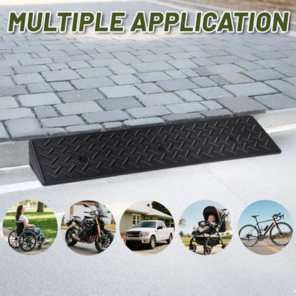TNMT 2 Pack Curb Ramps for Driveway, 3 1/8" Height Rise Rubber Threshold Ramp for Wheelchair 3300 lbs Capacity, Shed Ramps for Riding Mower, Garage Ramp for Motorcycle, Loading Dock - size: 3 1/8" Rise