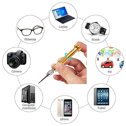 Eyeglass Glasses Screwdriver, Mini Eyeglass Glasses Repair Kit, Multifunctional Small Screwdriver for Laptop, Watch(Yellow) - color: Yellow