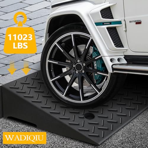 Rubber Curb Ramp,2 Pack,4.3" H,Suitable for Cars, wheelchairs | 11023lbs,with fixing bolts, Smooth transition fits vehicles & wheelchairs, lawn mowers,for driveways and sidewalks,shed. - size: 4.3" H