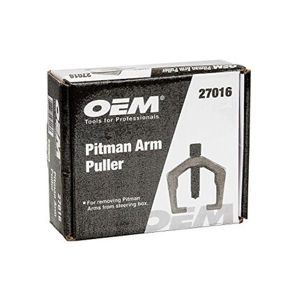 OEMTOOLS 27016 Pitman Arm Puller, Heavy Duty Steering Removal Tool, Heat Treated Steel Frame, 1-3/16 Inch Shaft Capacity, Ball Head Pressure Screw, 1-1/4 Inch Yoke Opening