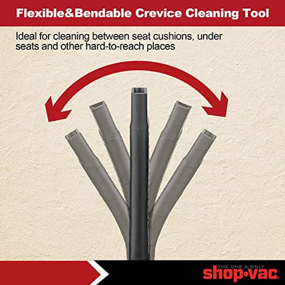 Shop-Vac 2PC 8011848 Car Cleaning Kit, 1-1/4 in. Diameter, Flexible Crevice Tool & Soft Auto Brush